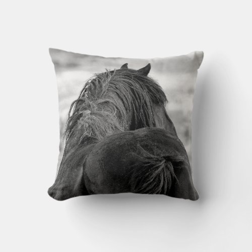 Wild Mustangs of the West Throw Pillow