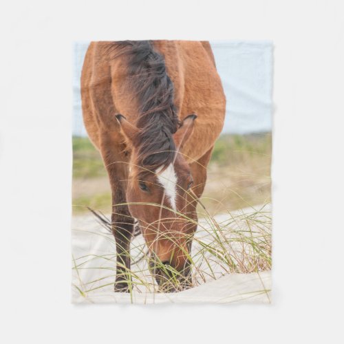 Wild Mustangs or Banker Horses Fleece Blanket