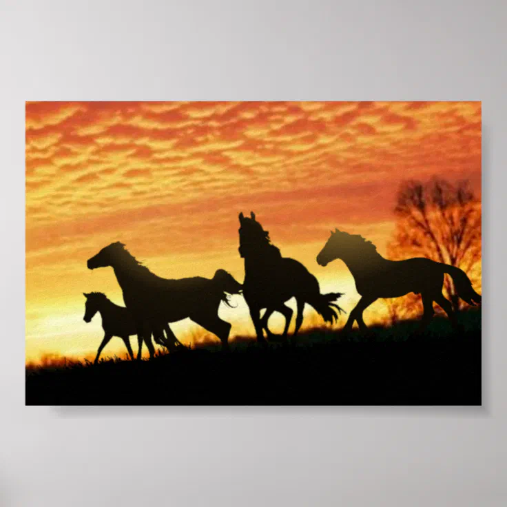 Wild Mustangs Poster | Zazzle