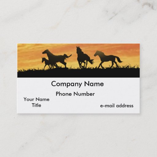 Customizable Horses Business Card