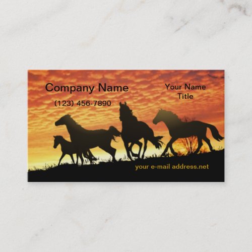 Wild Mustangs Business Card Template