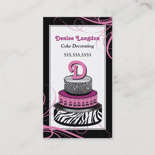 Customizable Wild 'N Creative Cake Business Card