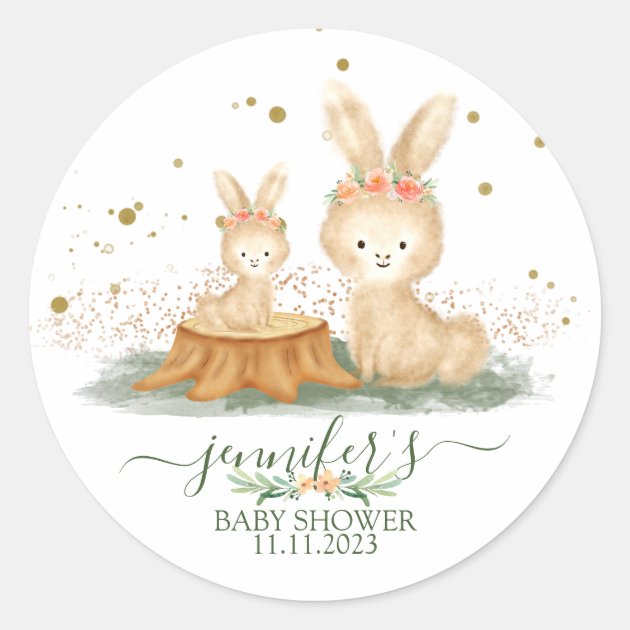 Wild Nature Animals Bunny Rabbit Family Favor Classic Round Sticker