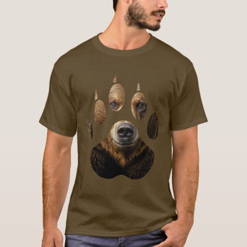Wild Nature Bear Paw Print T_Shirt