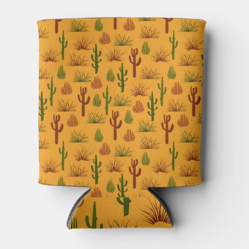 Wild Nature Cactus Bushes Pattern Can Cooler