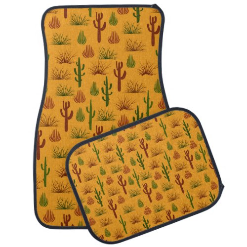 Wild Nature Cactus Bushes Pattern Car Floor Mat