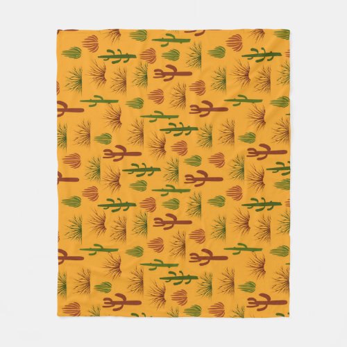 Wild Nature Cactus Bushes Pattern Fleece Blanket