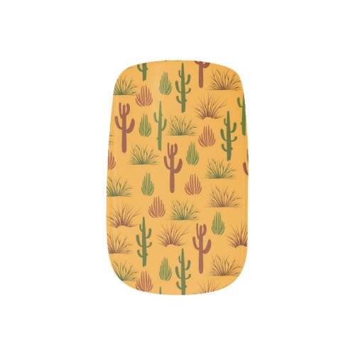 Wild Nature Cactus Bushes Pattern Minx Nail Art