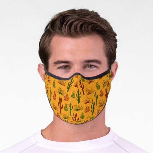 Wild Nature Cactus Bushes Pattern Premium Face Mask