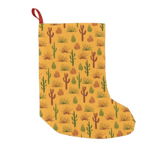 Wild Nature Cactus Bushes Pattern Small Christmas Stocking