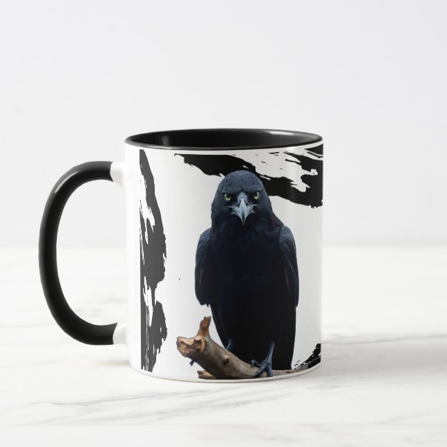 Wild Nature Crow-Raven Coffee Mug (Left)