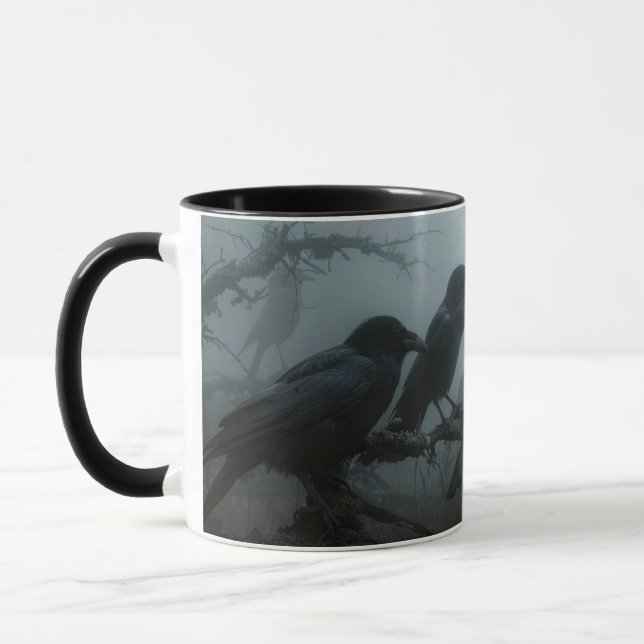Wild Nature Crow-Raven Coffee Mug (Left)