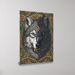 Wild Nature Crow-Raven Wolf Canvas Photo Tile