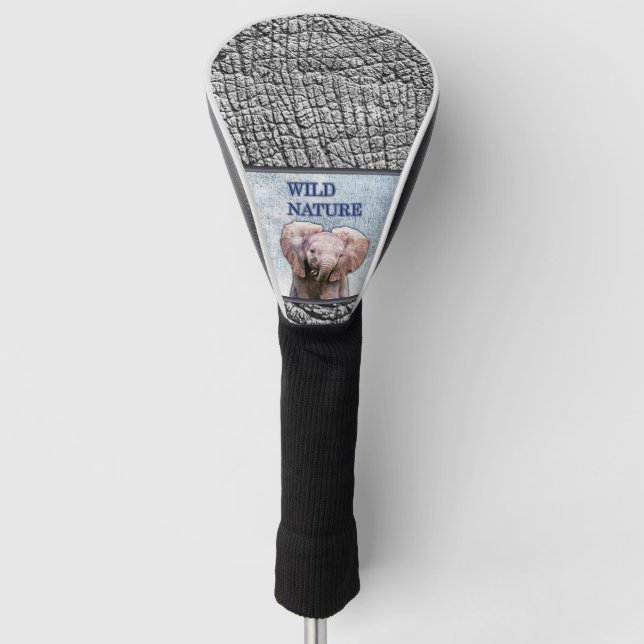 WILD NATURE - ELEPHANT design collection Golf Head Cover (Front)