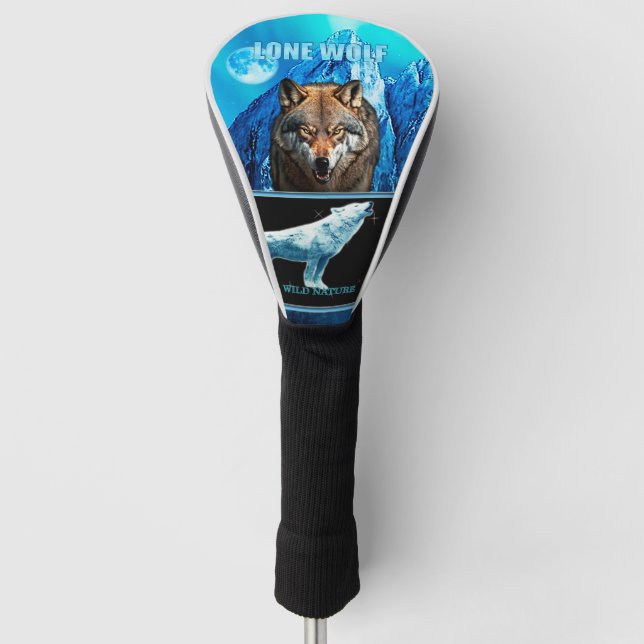 WILD NATURE. LONE WOLF design collection Golf Head Cover (Front)