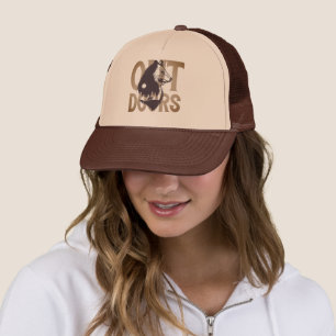 Wild Nature Outdoors Grizzly Bear Wolf Forest Trucker Hat