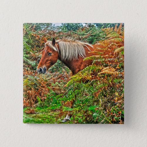 Wild New Forest Pony Horse_lovers Gift Button
