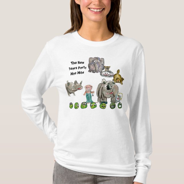 Wild New Years Party Animals T-Shirt (Front)