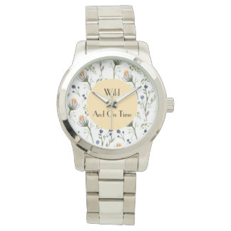 Wild & On Time – Watercolor Wildflower Wall Clock Watch