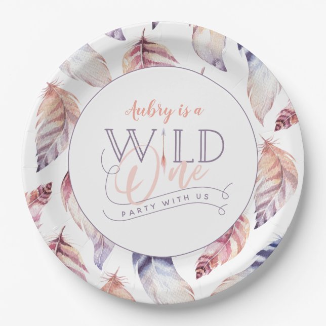 wild one 1st birthday birthday party paper plates (Front)