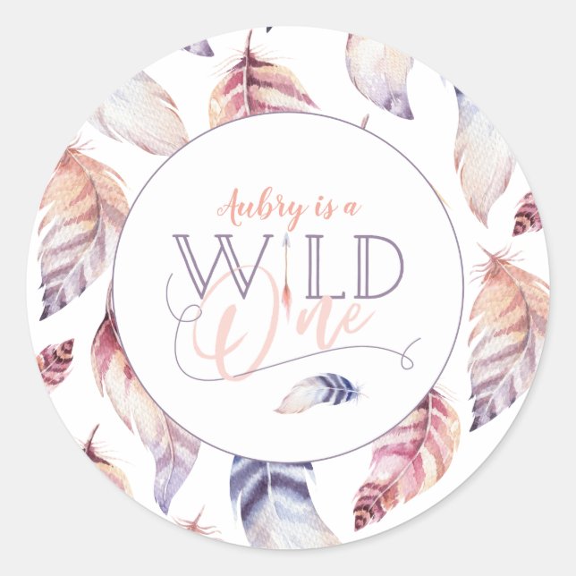wild one 1st birthday birthday party stickers (Front)