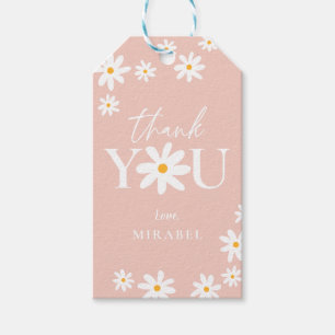 Wild One 1st Birthday Boho Blush Pink Daisy Gift Tags