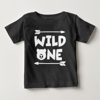 Wild One 1st Birthday Boy Baby T-shirt by nasakom at Zazzle