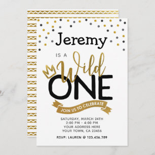 Wild One 1st Birthday Invitation