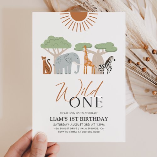 Wild One 1st Birthday Invitation