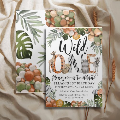 Wild One 1st Birthday Invitation 