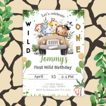 Wild One 1st Birthday Invitation