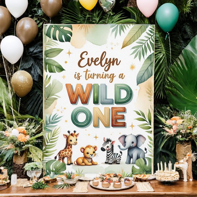 Wild One 1st Birthday Invitation Card - Evelyn (Creator Uploaded)