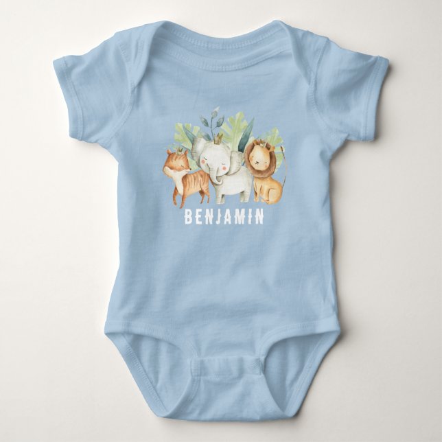 Wild One 1st Birthday Jungle Baby Bodysuit (Front)