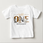 Wild One 1st Birthday Jungle Baby T-Shirt<br><div class="desc">Wild One 1st Birthday Jungle Baby T-Shirt
Cute Safari 1st birthday t shirt featuring jungle animals. Personalize with a child's name.</div>