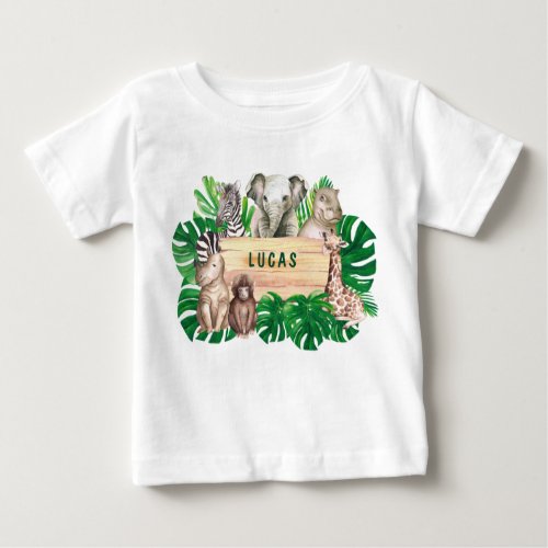Wild One 1st Birthday Jungle Baby T_Shirt