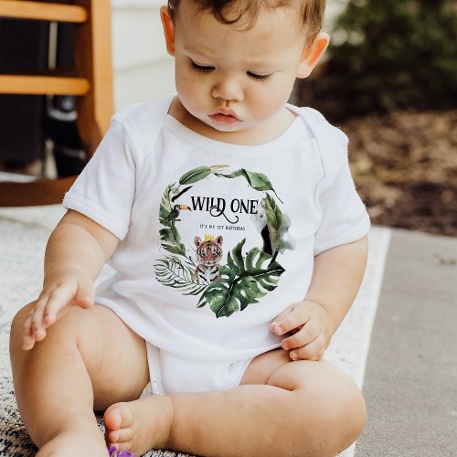 Wild One 1st Birthday  King of Things Crown Baby Bodysuit