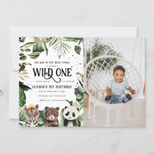 Wild One 1st Birthday   King of Things Crown Invitation