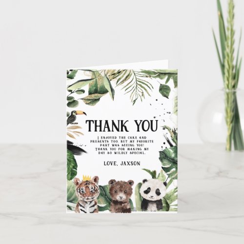 Wild One 1st Birthday  King of Things Crown  Thank You Card