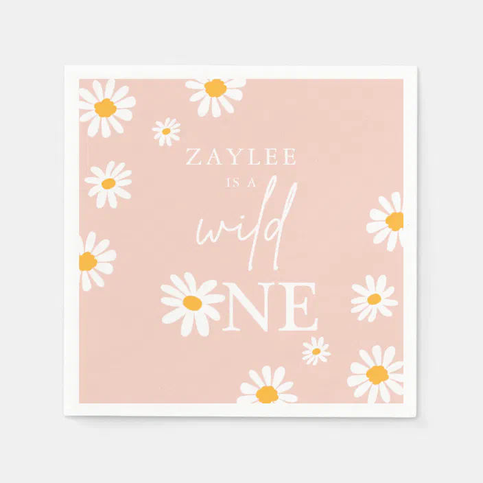 Wild One Two Young & Three Boho Napkins Flowers Gold Birthday Party Decor