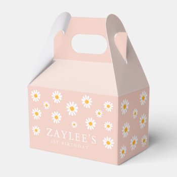Wild One 1st Birthday Party Boho Blush Pink Daisy Favor Boxes by PixelPerfectionParty at Zazzle