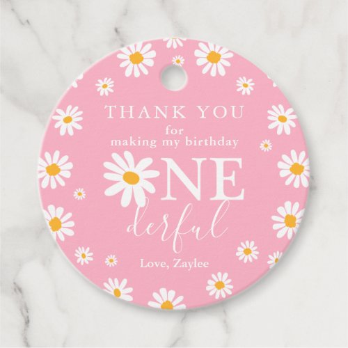 Wild One 1st Birthday Party Boho Retro Daisy Favor Tags