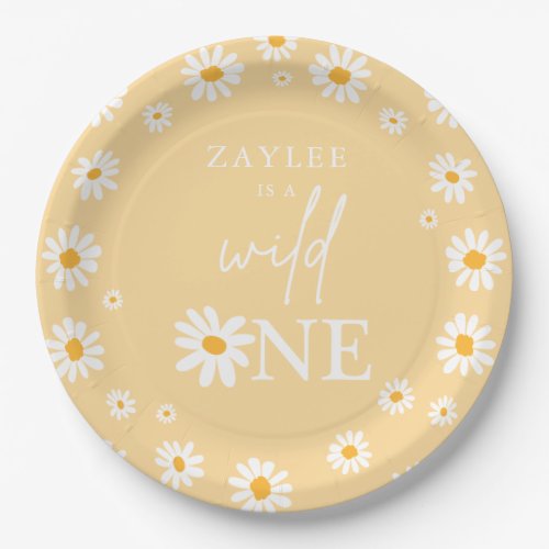 Wild One 1st Birthday Party Boho Retro Daisy Paper Plates