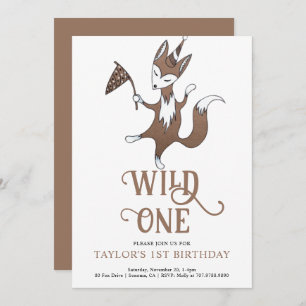 Wild One 1st Birthday Party Invitation