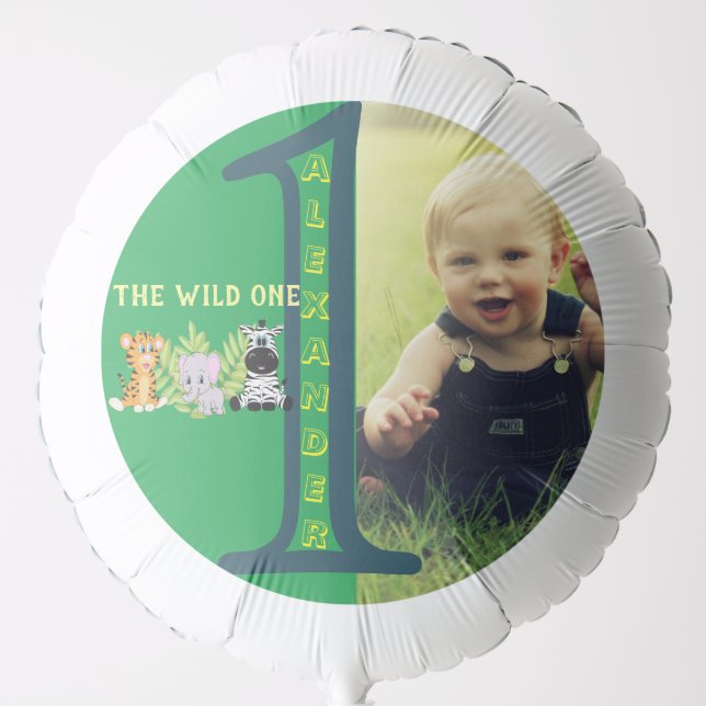 Wild One 1st Birthday Party Photo Balloon (Front)