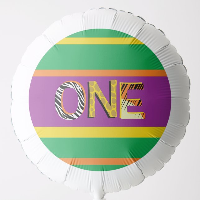 Wild One 1st Birthday Party Safari Balloon (Front)