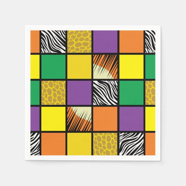 Wild One 1st Birthday Party Safari Napkins (Front)