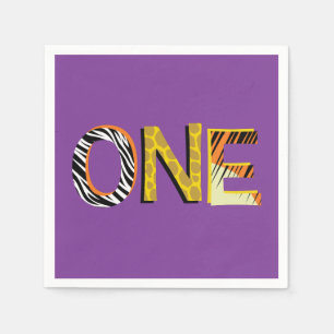 Wild One 1st Birthday Party Safari Napkins