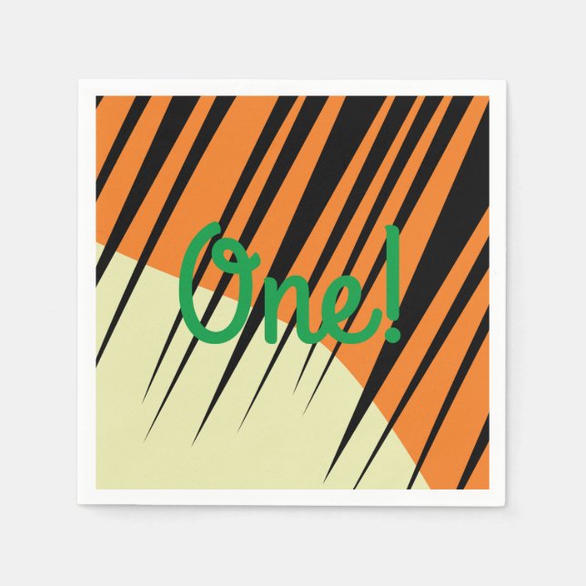 Wild One 1st Birthday Party Safari Napkins (Front)