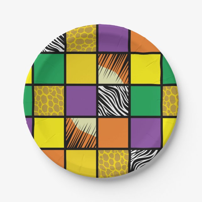 Wild One 1st Birthday Party Safari Paper Plates (Front)