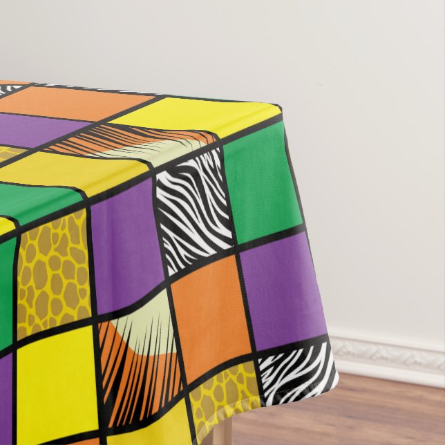 Wild One 1st Birthday Party Safari Tablecloth (In Situ)